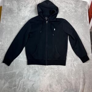 Polo Ralph Lauren Double Knit Full Zip Tech Hoodie Jacket Derby Black Men's L